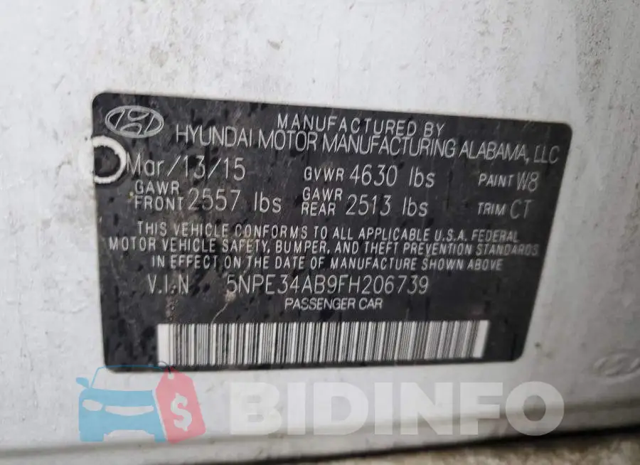 5NPE34AB9FH206739 Photo# 12
