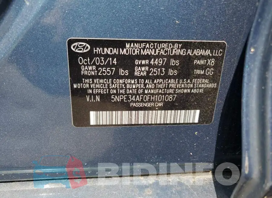 5NPE34AF0FH101087 Photo# 12