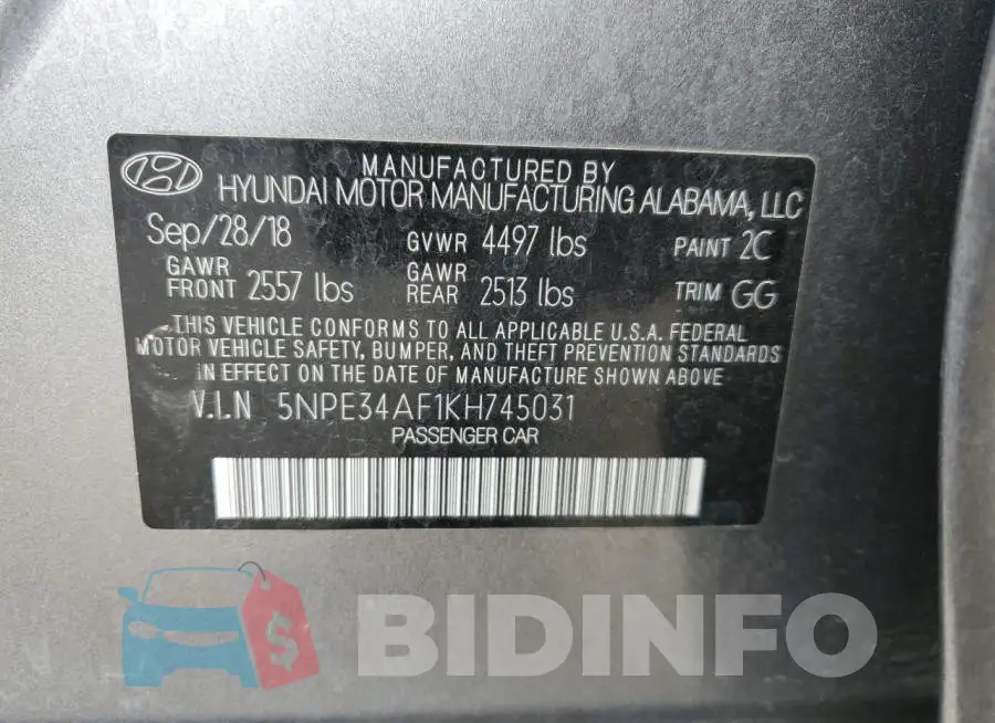 5NPE34AF1KH745031 Photo# 13