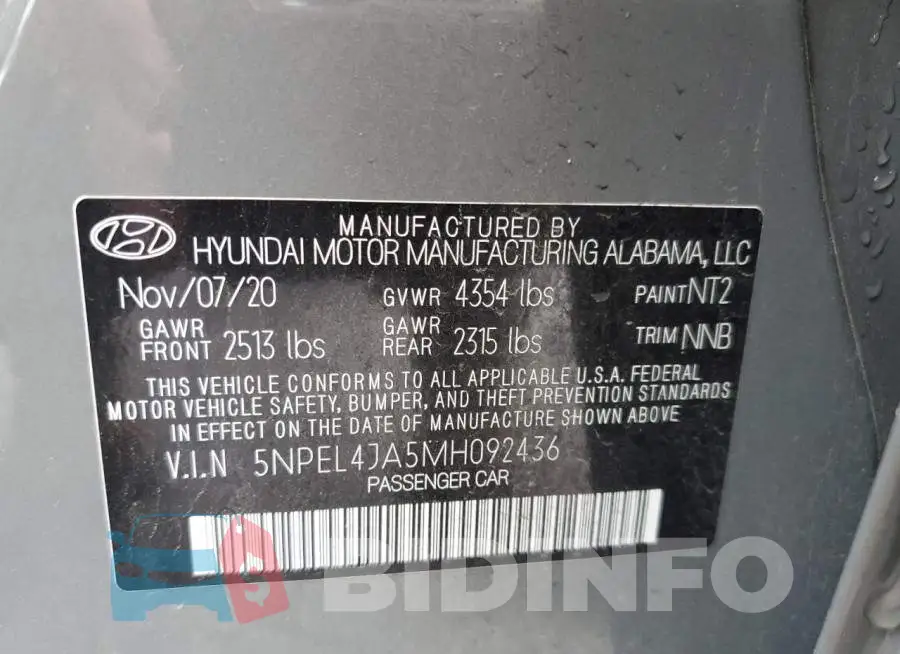 5NPEL4JA5MH092436 Photo# 12