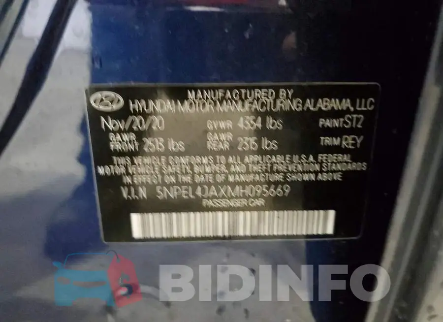 5NPEL4JAXMH095669 Photo# 12