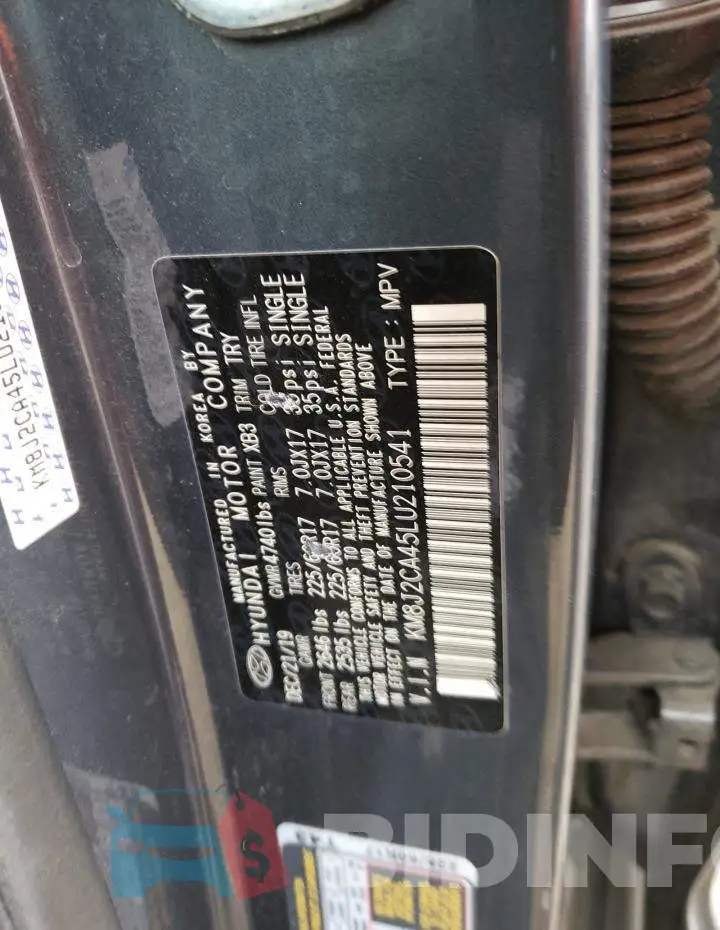 KM8J2CA45LU210541 Photo# 12