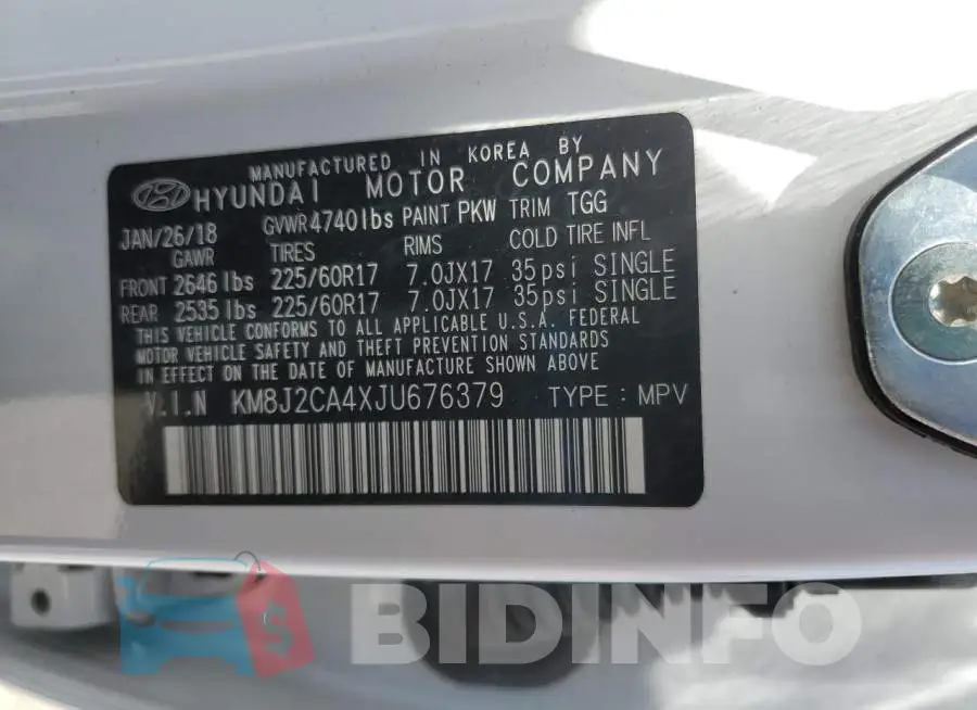 KM8J2CA4XJU676379 Photo# 13