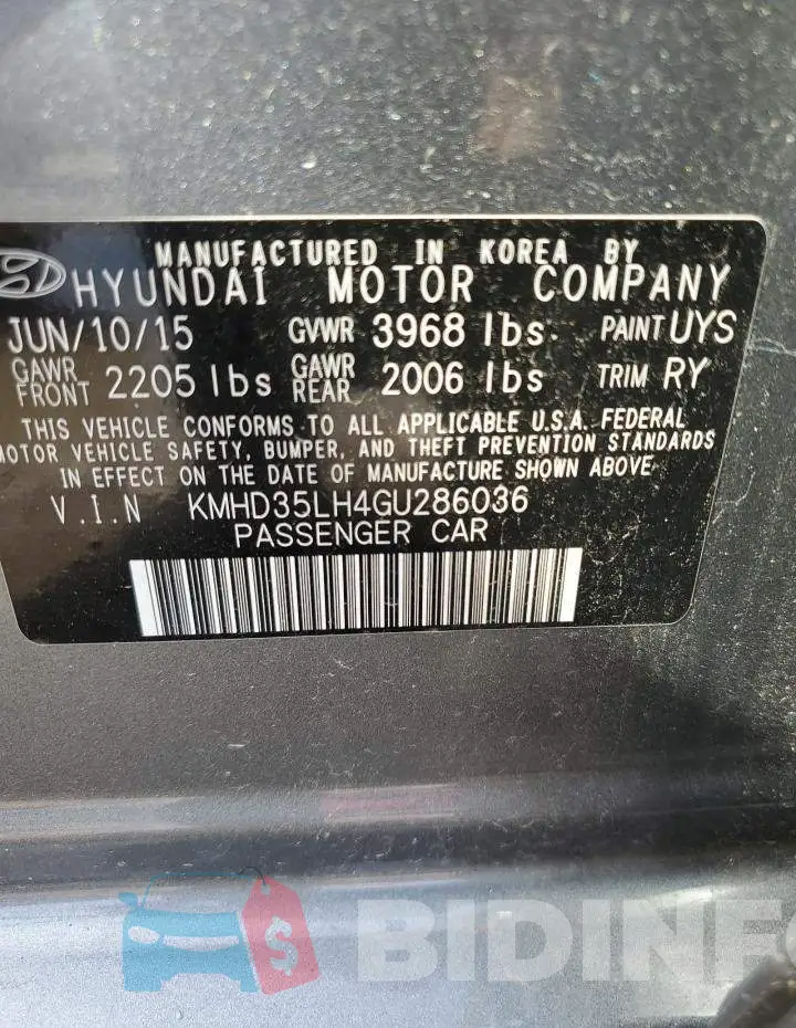 KMHD35LH4GU286036 Photo# 10
