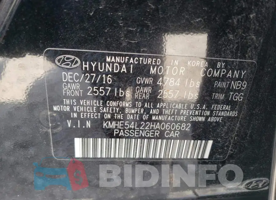KMHE54L22HA060682 Photo# 12