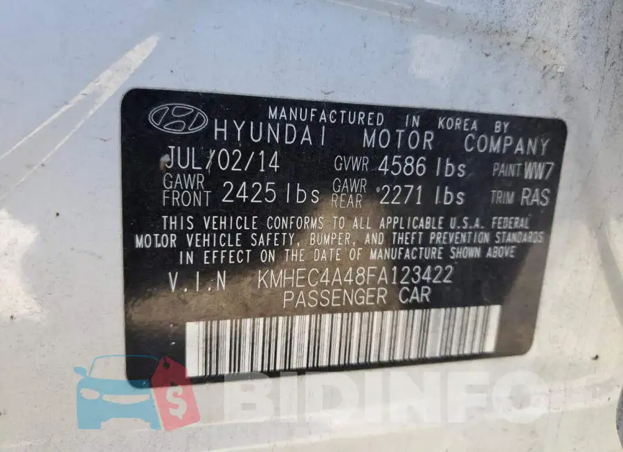 KMHEC4A48FA123422 Photo# 10