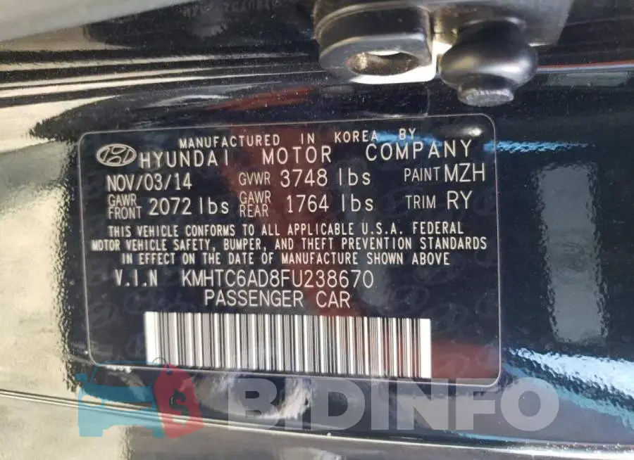 KMHTC6AD8FU238670 Photo# 12