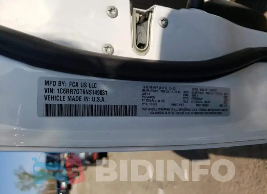 1C6RR7GT6NS149831 Photo# 12