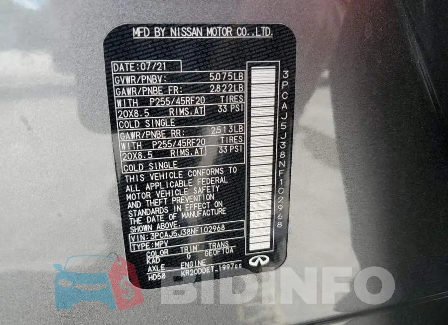 3PCAJ5J38NF102968 Photo# 14