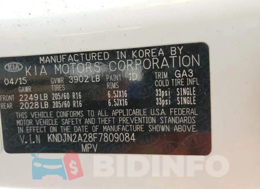 KNDJN2A28F7809084 Photo# 12