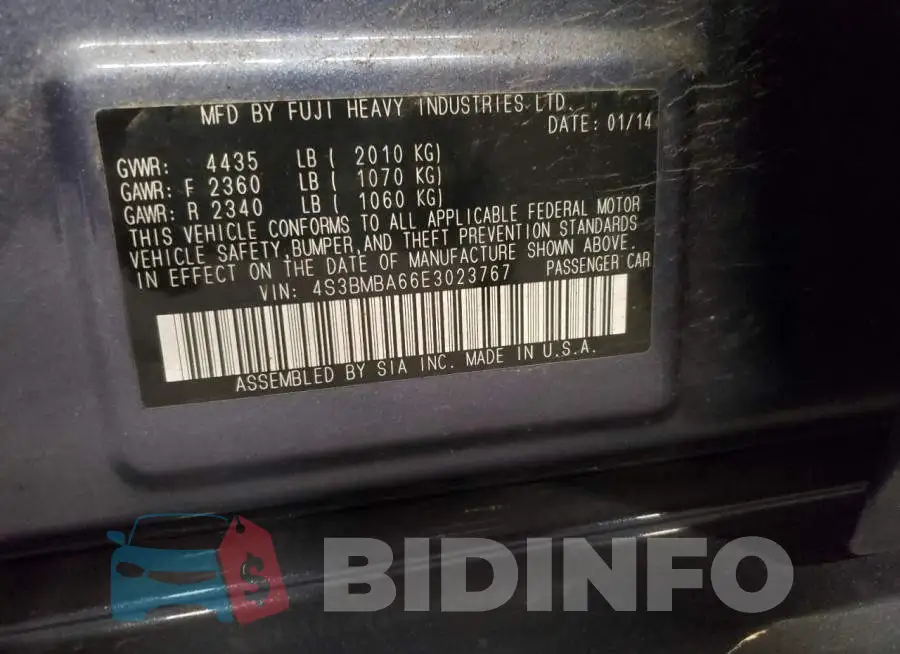 4S3BMBA66E3023767 Photo# 12