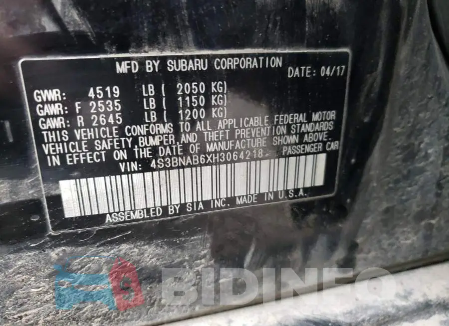 4S3BNAB6XH3064218 Photo# 12