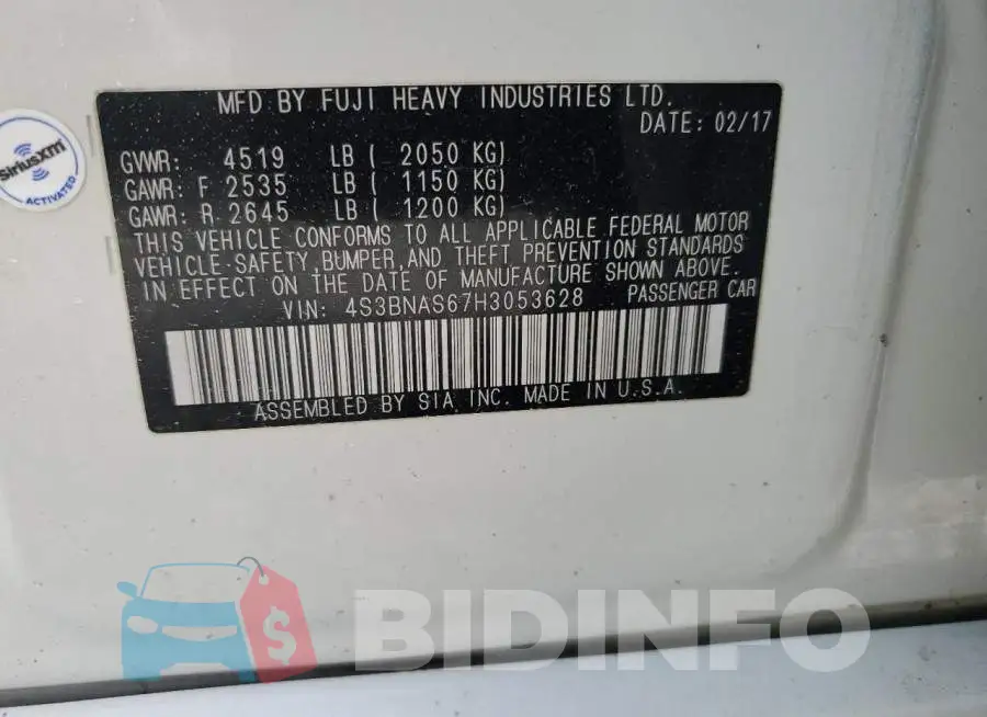 4S3BNAS67H3053628 Photo# 12