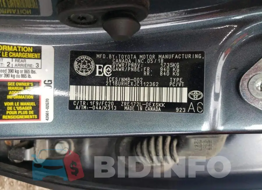 2T1BURHEXJC112362 Photo# 13