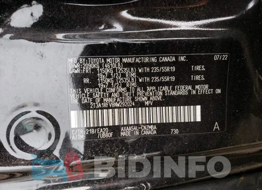 2T3A1RFV8NW292024 Photo# 12