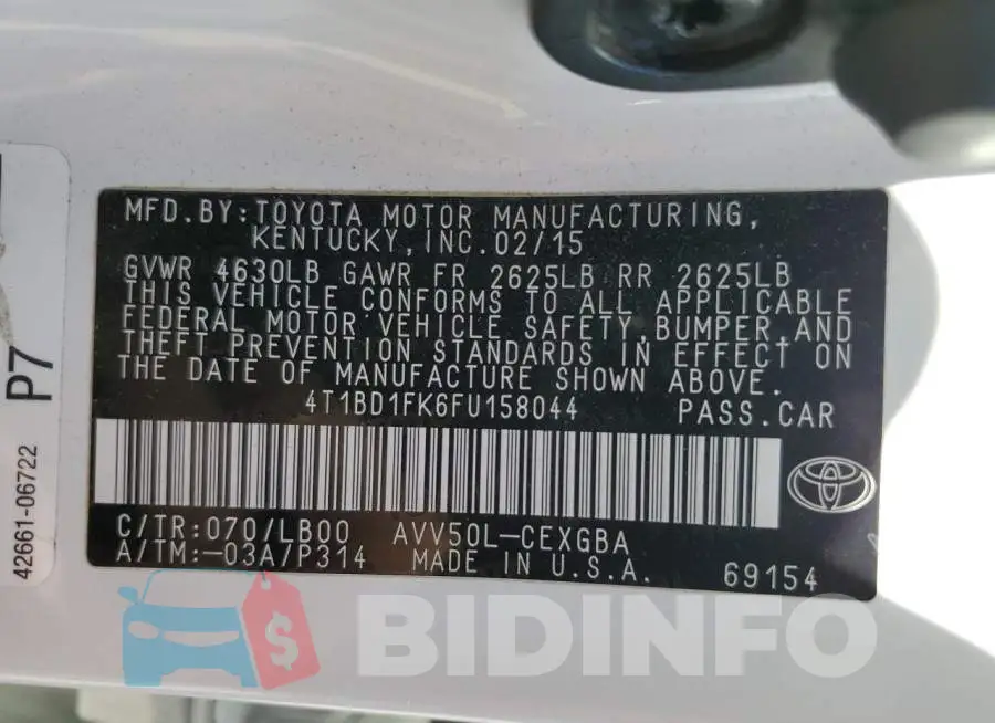 4T1BD1FK6FU158044 Photo# 12
