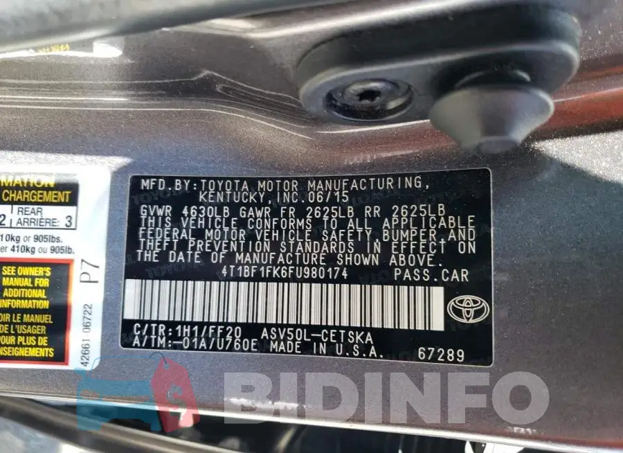 4T1BF1FK6FU980174 Photo# 12