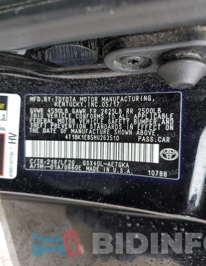 4T1BK1EB5HU263510 Photo# 13