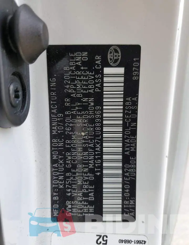 4T1G11AK7LU889969 Photo# 12