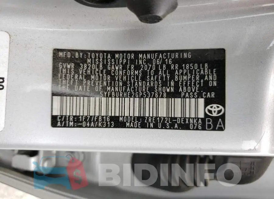 5YFBURHE2GP537678 Photo# 12