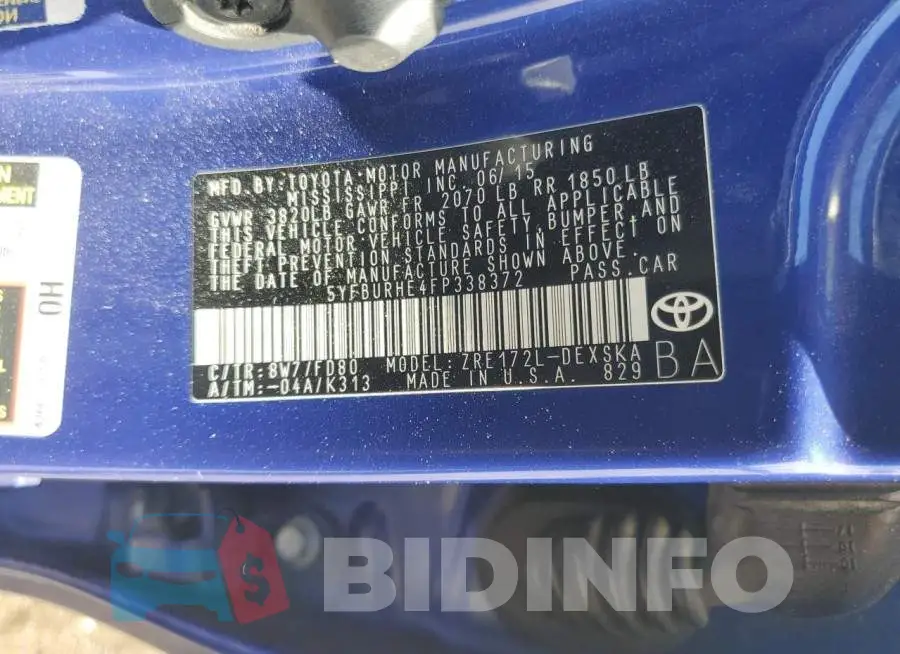 5YFBURHE4FP338372 Photo# 12