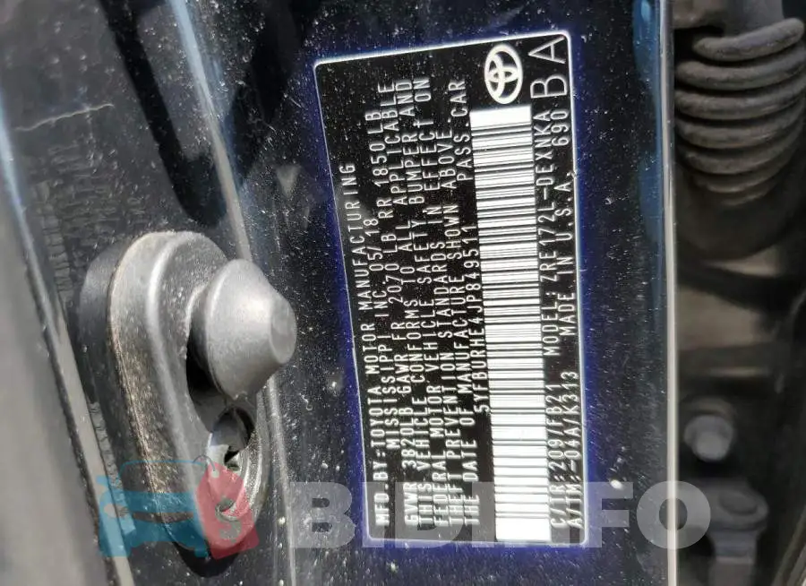 5YFBURHE4JP849511 Photo# 12