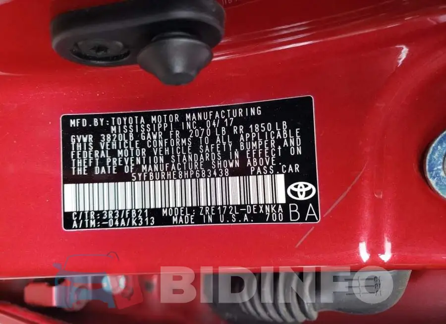 5YFBURHE8HP683438 Photo# 12