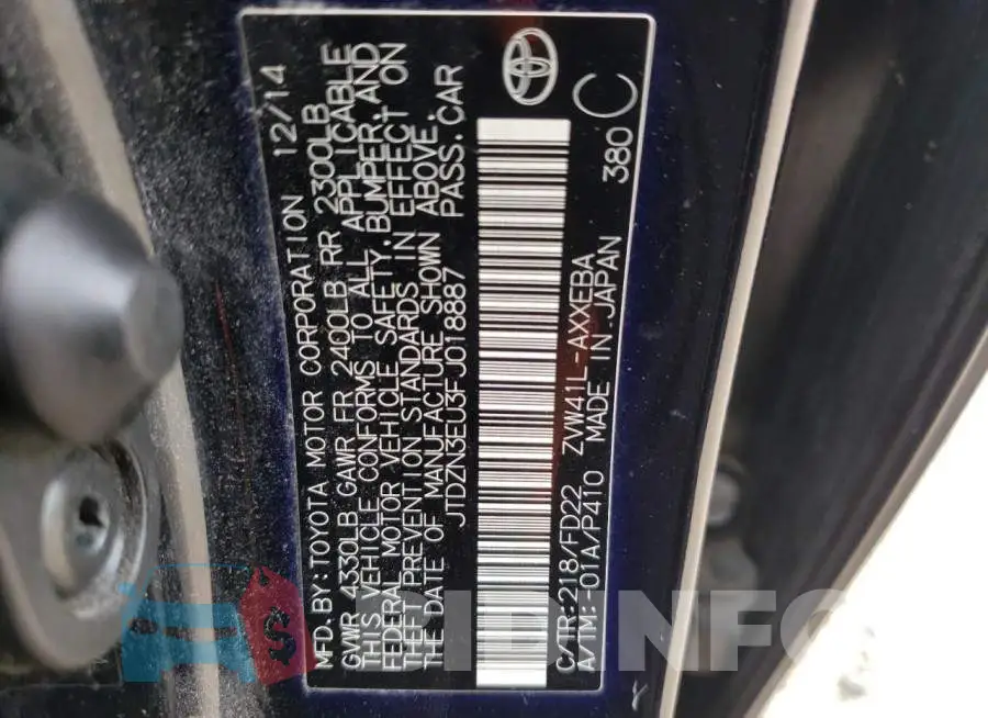 JTDZN3EU3FJ018887 Photo# 13