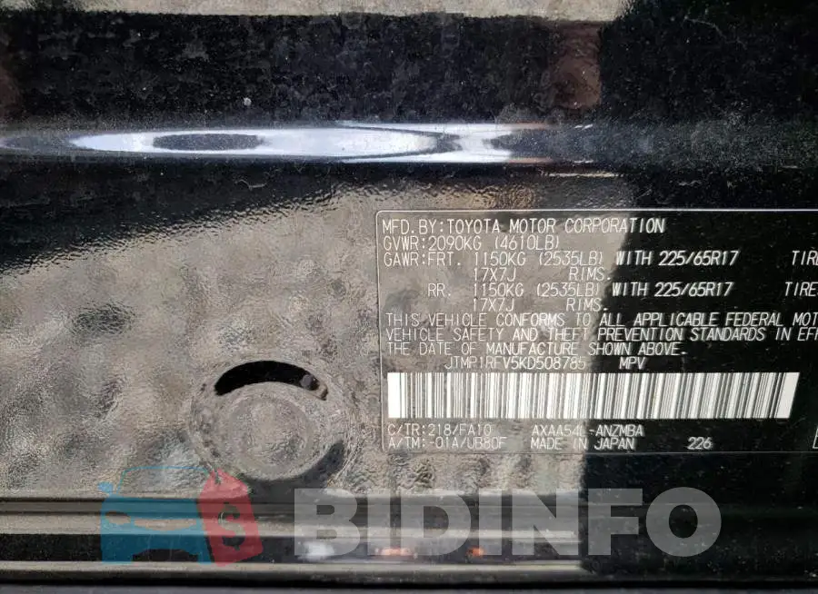 JTMP1RFV5KD508785 Photo# 13