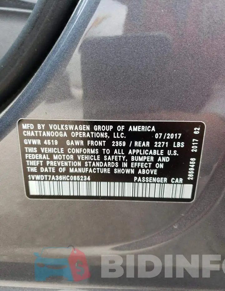 1VWDT7A36HC085234 Photo# 13