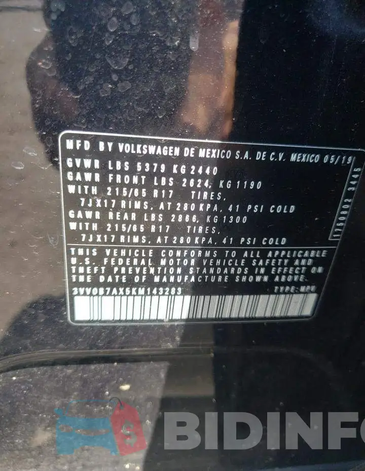 3VV0B7AX5KM143283 Photo# 12