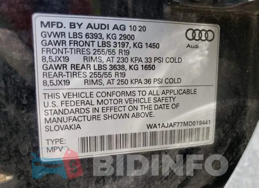WA1AJAF77MD019441 Photo# 14