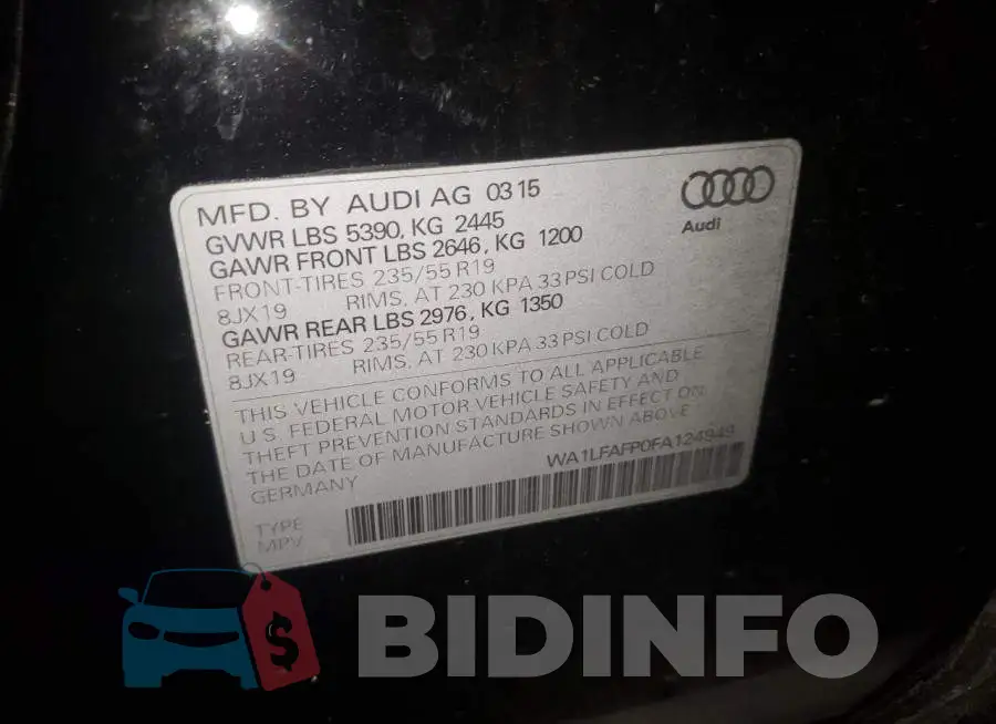 WA1LFAFP0FA124949 Photo# 13