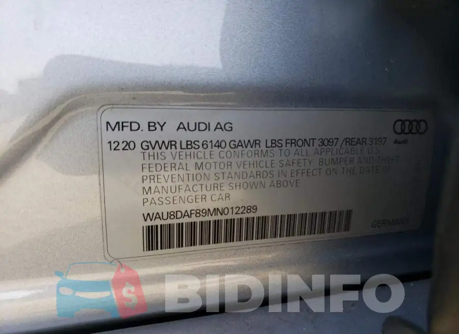 WAU8DAF89MN012289 Photo# 12