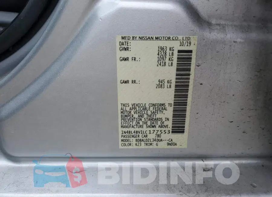1N4BL4BV1LC177553 Photo# 12