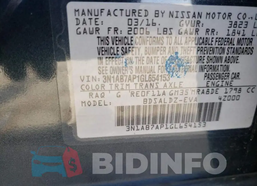 3N1AB7AP1GL654153 Photo# 12