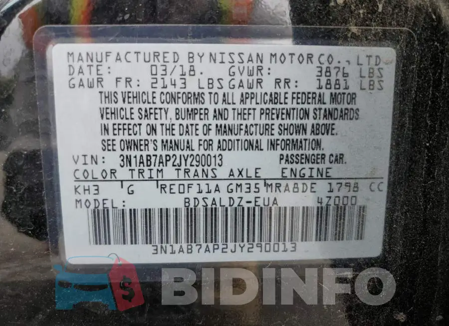 3N1AB7AP2JY290013 Photo# 12