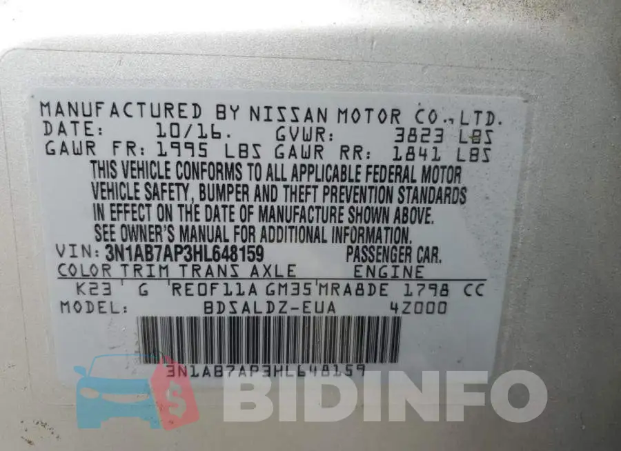 3N1AB7AP3HL648159 Photo# 13
