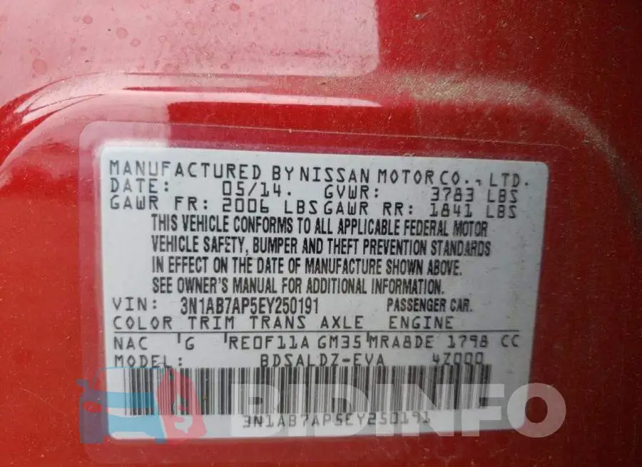 3N1AB7AP5EY250191 Photo# 12