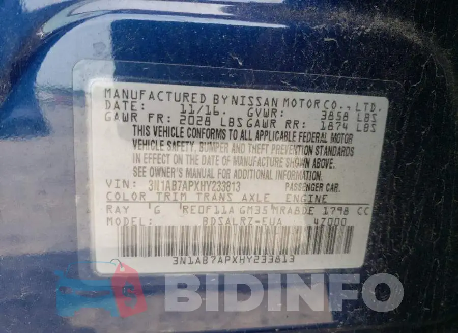 3N1AB7APXHY233813 Photo# 12
