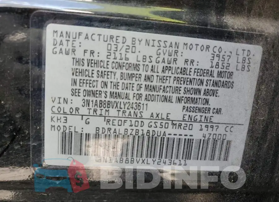 3N1AB8BVXLY243611 Photo# 13