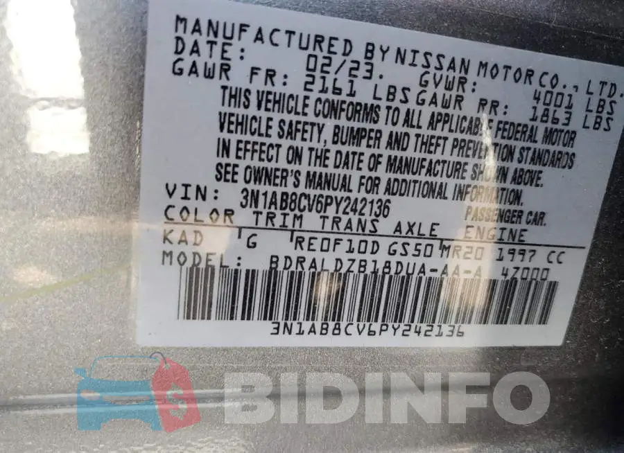 3N1AB8CV6PY242136 Photo# 12