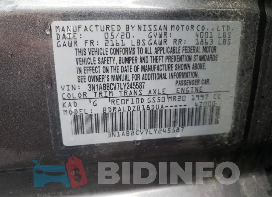 3N1AB8CV7LY245587 Photo# 12
