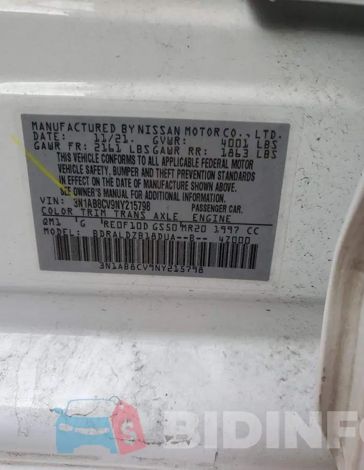 3N1AB8CV9NY215798 Photo# 12