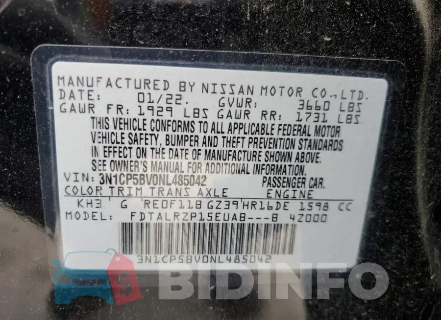 3N1CP5BV0NL485042 Photo# 13