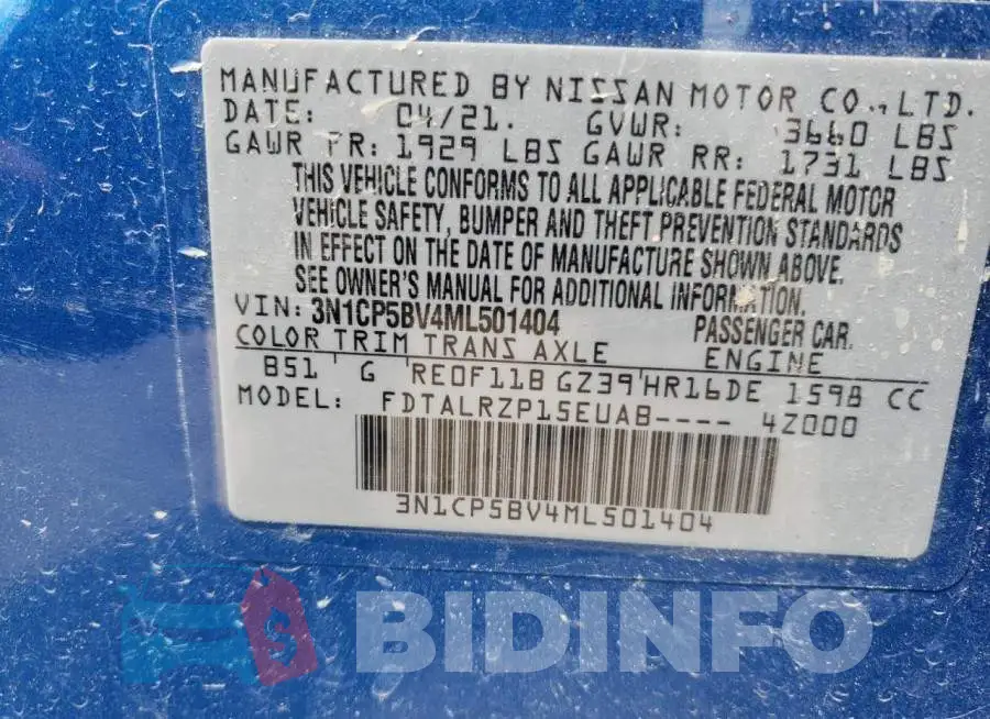 3N1CP5BV4ML501404 Photo# 12