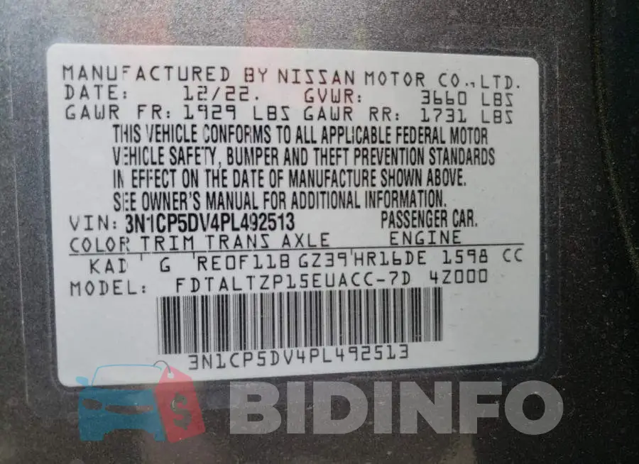 3N1CP5DV4PL492513 Photo# 13