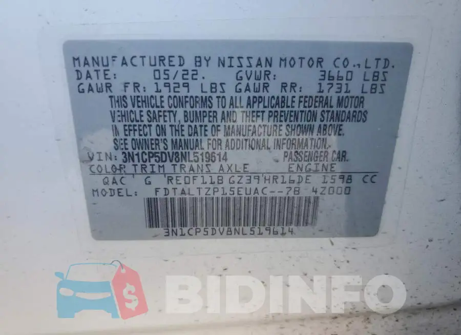 3N1CP5DV8NL519614 Photo# 12