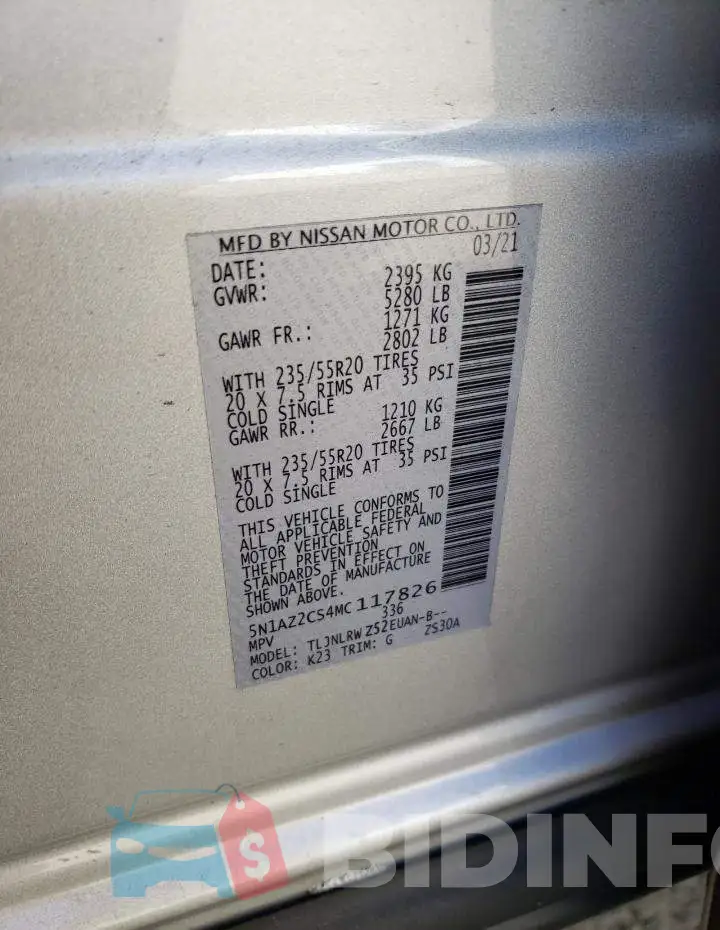 5N1AZ2CS4MC117826 Photo# 14