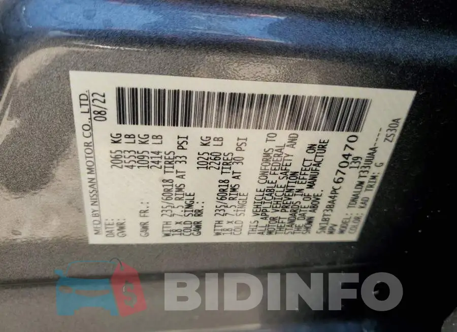 5N1BT3BA4PC670470 Photo# 13